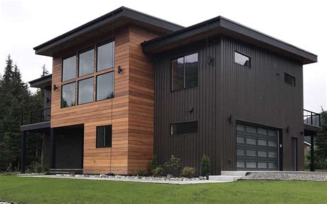 outside house with wood brick vinyl and metal|wooden siding for houses.